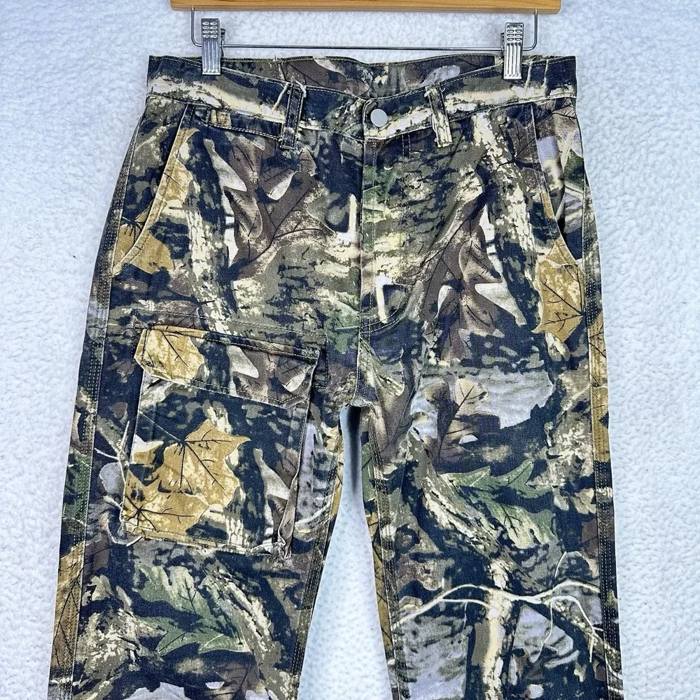 MNML Camo‎ Cargo Pants Woodland Camouflage Button Fly Tactical Workwear 30x32